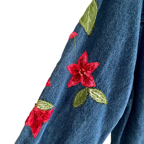 Christmas Jean Jacket by Tantrums Size Petite Large - Picture 3 of 9